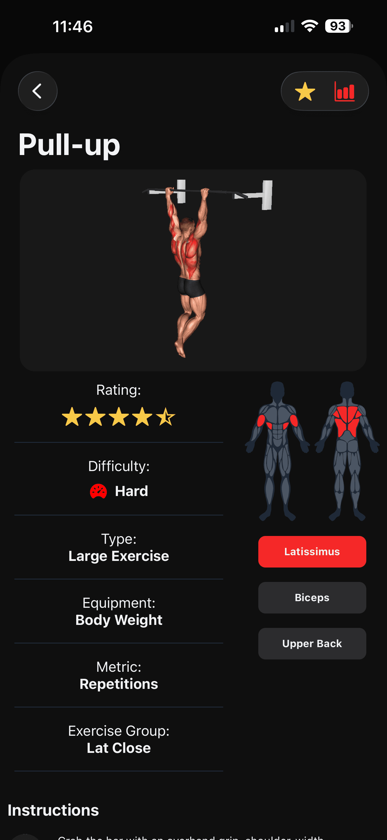 Exercise detail screen